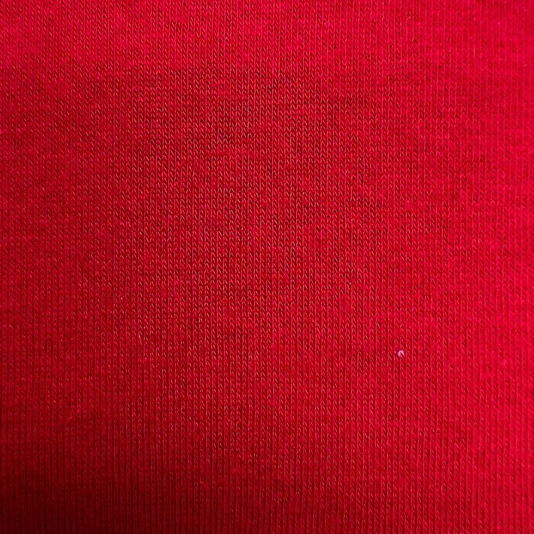 Scarlet Red Stretch Fine Feathirt Fleece Fabric